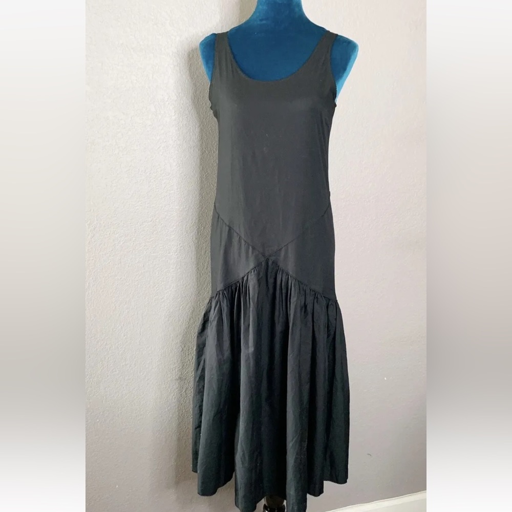 Vintage Kaneko Isao Dress Black Sleeveless Drop Waist Gothic Lolita Japan